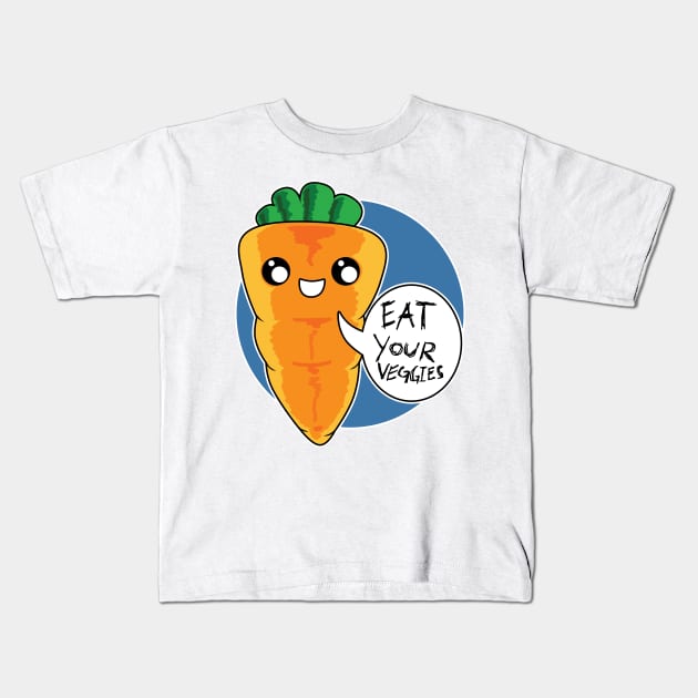 Eat Your Veggies (carrot) Kids T-Shirt by giziyo